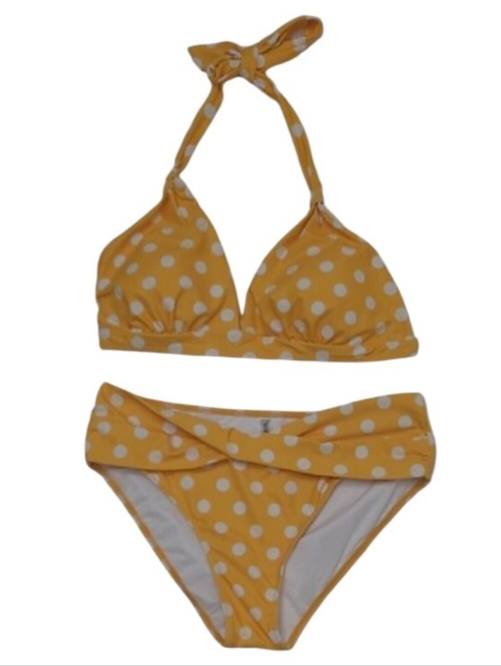 Younique Polka Dot Bikini Halter Top & Midi Bottom Swimwear